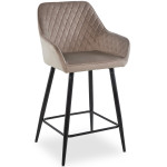 Paris Prix Lot De 2 Chaises De Bar Velours "Onika" 105cm Taupe