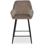 Paris Prix Lot De 2 Chaises De Bar Velours "Onika" 105cm Taupe