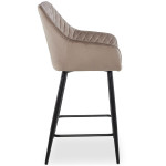 Paris Prix Lot De 2 Chaises De Bar Velours "Onika" 105cm Taupe