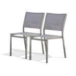 Paris Prix Lot De 2 Chaises De Jardin Empilables "Stockholm" 84cm Gris Anthracite