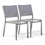 paris prix Lot de 2 Chaises de Jardin Empilables "Stockholm" 84cm Gris Anthracite