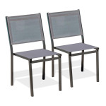 paris prix Lot de 2 Chaises de Jardin Empilables "Tolede" 87cm Gris Anthracite