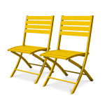 Paris Prix Lot De 2 Chaises De Jardin Pliantes "Marius" 82cm Moutarde