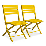 paris prix Lot de 2 Chaises de Jardin Pliantes "Marius" 82cm Moutarde