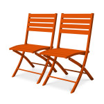 Paris Prix Lot De 2 Chaises De Jardin Pliantes "Marius" 82cm Orange