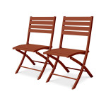 Paris Prix Lot De 2 Chaises De Jardin Pliantes "Marius" 82cm Terracotta