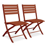 paris prix Lot de 2 Chaises de Jardin Pliantes "Marius" 82cm Terracotta
