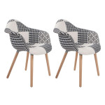 paris prix Lot de 2 Chaises Déco "Dave" 80cm Noir & Blanc