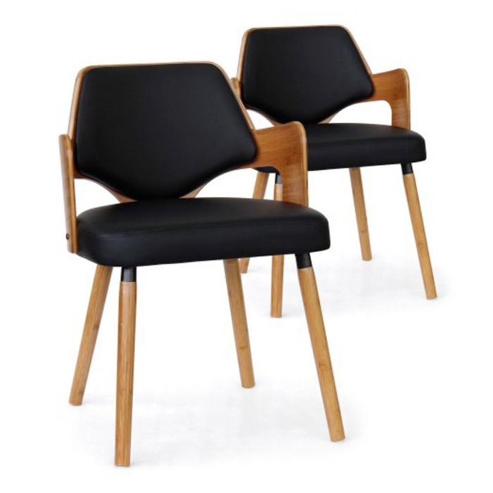 Paris Prix Lot De 2 Chaises Design "Aley" 72cm Noir & Naturel