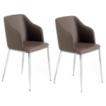 paris prix Lot de 2 Chaises Design "Alvaro" 79cm Taupe