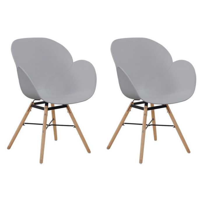 Paris Prix Lot De 2 Chaises Design "Amalia" 83cm Gris