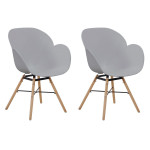paris prix Lot de 2 Chaises Design "Amalia" 83cm Gris