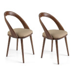 paris prix Lot de 2 Chaises Design Bois "Joana" 82cm Beige
