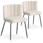 Paris Prix Lot De 2 Chaises Design Bouclette "Irina" 79cm Crème