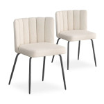 paris prix Lot de 2 Chaises Design Bouclette "Irina" 79cm Crème