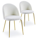 Paris Prix Lot De 2 Chaises Design Bouclette "Lia" 79cm Crème