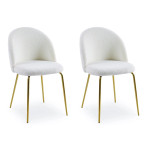 paris prix Lot de 2 Chaises Design Bouclette "Lia" 79cm Crème