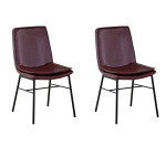 paris prix Lot de 2 Chaises Design "Brady" 84cm Marron Clair & Foncé