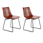 paris prix Lot de 2 Chaises Design "Caila" 82cm Marron Café