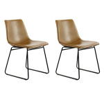 paris prix Lot de 2 Chaises Design "Caila" 82cm Marron Clair