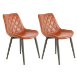 paris prix Lot de 2 Chaises Design "Cecil" 81cm Marron Café