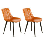 paris prix Lot de 2 Chaises Design "Cecil" 81cm Orange