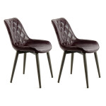 paris prix Lot de 2 Chaises Design "Cecil" 81cm Violet Foncé