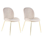 paris prix Lot de 2 Chaises Design "Charlize" 90cm Beige & Or