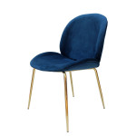 Paris Prix Lot De 2 Chaises Design "Charlize" 90cm Bleu & Or