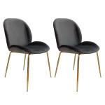 paris prix Lot de 2 Chaises Design "Charlize" 90cm Gris & Or