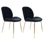 paris prix Lot de 2 Chaises Design "Charlize" 90cm Noir & Or