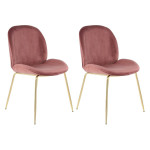 paris prix Lot de 2 Chaises Design "Charlize" 90cm Rose & Or