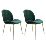paris prix Lot de 2 Chaises Design "Charlize" 90cm Vert & Or