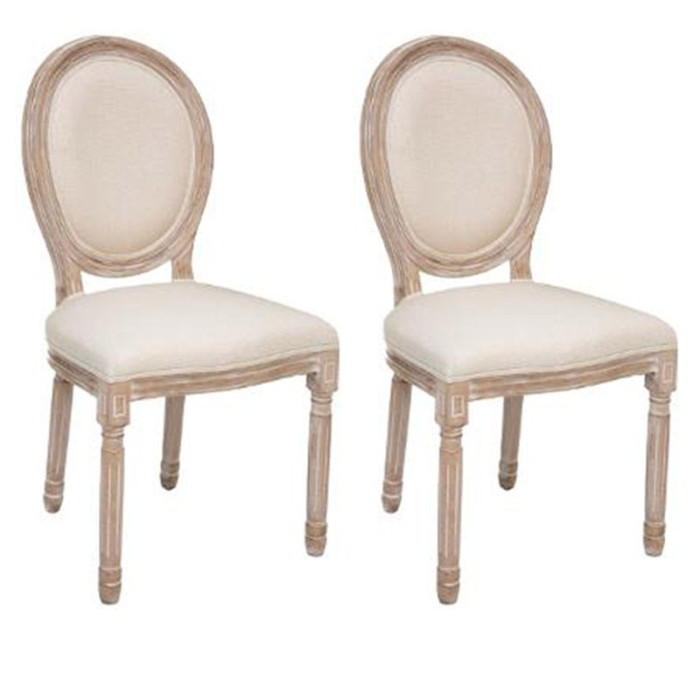 Paris Prix Lot De 2 Chaises Design "Cleon" 96cm Beige