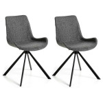 paris prix Lot de 2 Chaises Design "Dario" 82cm Gris & Noir