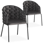 Paris Prix Lot De 2 Chaises Design "Elvire" 79cm Gris