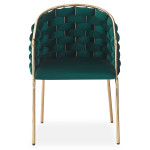 Paris Prix Lot De 2 Chaises Design "Elvire" 79cm Vert & Or