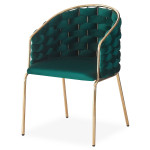 Paris Prix Lot De 2 Chaises Design "Elvire" 79cm Vert & Or