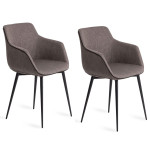 paris prix Lot de 2 Chaises Design en Tissu "Célia" 77cm Gris