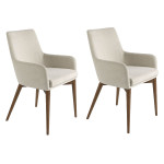 paris prix Lot de 2 Chaises Design en Tissu "Felipe" 88cm Beige