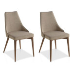 paris prix Lot de 2 Chaises Design en Tissu "Léa" 91cm Naturel