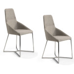 paris prix Lot de 2 Chaises Design en Tissu "Tania" 91cm Gris