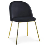 Paris Prix Lot De 2 Chaises Design En Velours "Lia" 79cm Noir