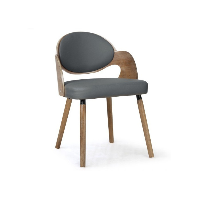 Paris Prix Lot De 2 Chaises Design "Kadoa" 72cm Gris & Bois Vintage