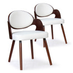 paris prix Lot de 2 Chaises Design "Kadoa" 72cm Noisette & Blanc