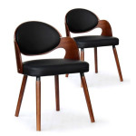 paris prix Lot de 2 Chaises Design "Kadoa" 72cm Noisette & Noir