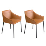 paris prix Lot de 2 Chaises Design "Noelle" 79cm Marron