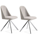 paris prix Lot de 2 Chaises Design Pivotantes "Mateo" 82cm Gris