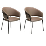 paris prix Lot de 2 Chaises Design "Reza" 81cm Taupe & Noir