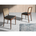 Paris Prix Lot De 2 Chaises Design "Rito" 84cm Noir & Noyer